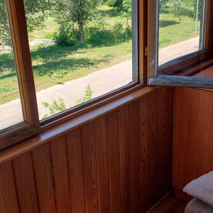 a window in a room with a view of a street at 2 room apartment 350 m from sea in Liepāja