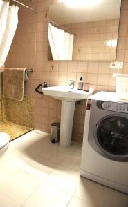 W łazience znajduje się pralka i umywalka. w obiekcie Casa L'Era 1967 w mieście Pau