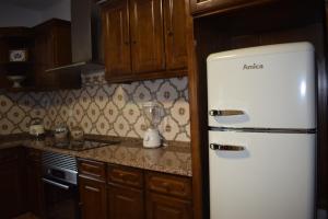 cocina con nevera blanca y licuadora en Giesteira's House, en Arcos de Valdevez 6 fotos más