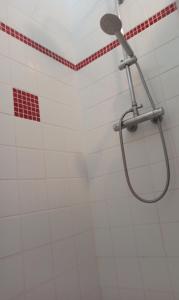 a shower with a shower head in a bathroom at Gîte La P'tite Fugue in Mareuil-sur-Cher