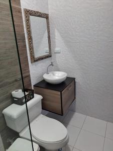 Koupelna v ubytování Hotel Boutique Casa Umiña