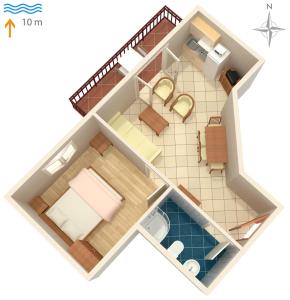 Půdorys ubytování Apartments by the sea Kraj, Pasman - 3460