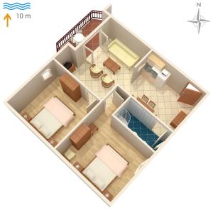 Půdorys ubytování Apartments by the sea Kraj, Pasman - 3460