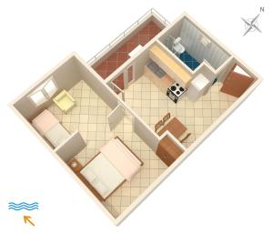 a floor plan of a house at Apartments by the sea Cove Pokrivenik, Hvar - 4604 in Gdinj