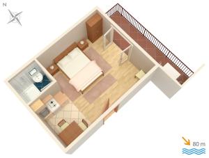 wykonanie planu piętra pokoju w obiekcie Apartments by the sea Brela, Makarska - 2713 w Breli
