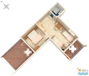 Půdorys ubytování Apartments with parking spaces Stanici, Omis - 2818