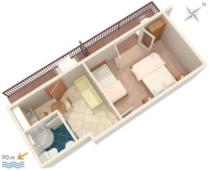 Půdorys ubytování Apartment Podaca 2783c