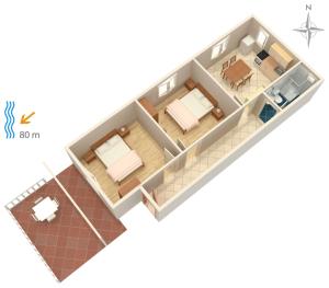 Grundriss der Unterkunft Apartment Metajna 4150b