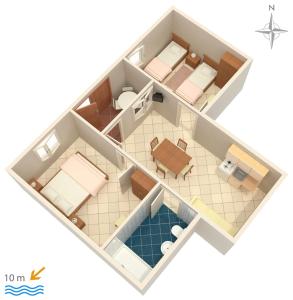 Půdorys ubytování Apartments by the sea Novalja, Pag - 4114