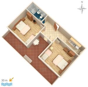 Plán poschodí v ubytovaní Apartment Zubovici 4065b
