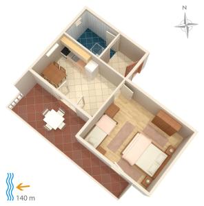 Půdorys ubytování Apartments with parking space Metajna, Pag - 4116
