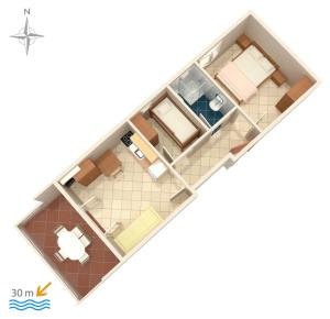 Plán poschodí v ubytovaní Apartment Kustici 4129b
