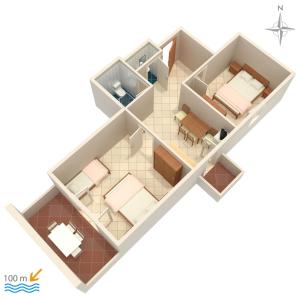 Plan piętra w obiekcie Apartment Zubovici 4130e