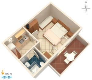 Půdorys ubytování Apartments by the sea Zubovici, Pag - 4130