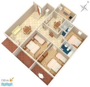 Půdorys ubytování Apartment Podgora 4332a
