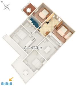 Půdorys ubytování Apartments with a parking space Zavalatica, Korcula - 4420