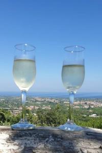 ピエディモンテ・エトネーオにあるCasa EtnaparadisoTaormina- PiedimonteEtneoの白ワイン2杯