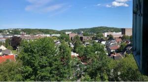 a view of a city with houses and trees at Nahlboms in Sandefjord