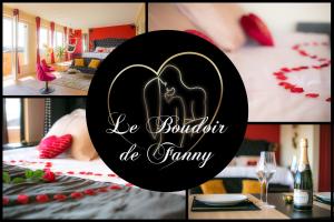Posteľ alebo postele v izbe v ubytovaní Le Boudoir de Fanny - Sauna/Balnéo/ciné/Hamacs
