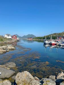 a body of water with boats in it at Kræmmervikveien 33 in Ballstad