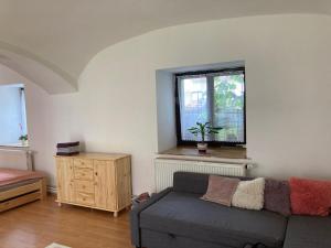 Posezení v ubytování Příjemný apartmán se zahradou