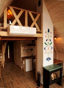 a view of a room with a sink in a house at Dosbajka in Małastów