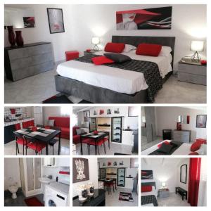 un collage de photos d'une chambre avec un lit dans l'établissement Mamà Apartment, à Augusta