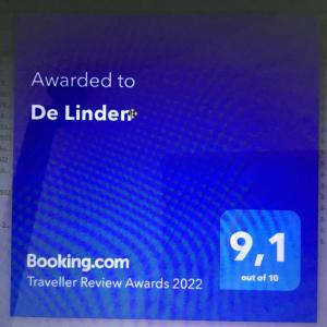 Certifikát, hodnocení, plakát nebo jiný dokument vystavený v ubytování De Linden