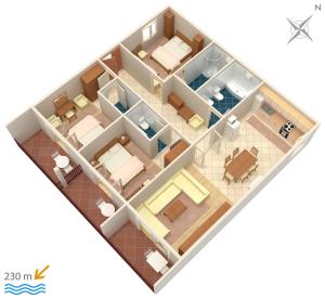 Plán poschodí v ubytovaní Apartment Drvenik Gornja vala 4890a