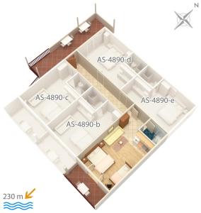 Půdorys ubytování Apartments with a parking space Drvenik Gornja vala, Makarska - 4890