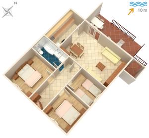 Plán poschodí v ubytovaní Family friendly seaside apartments Arbanija, Ciovo - 5220