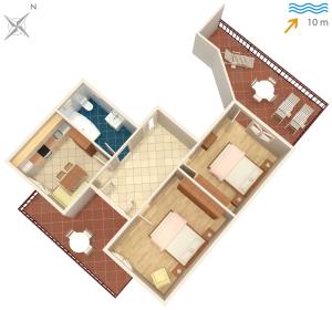 Plán poschodí v ubytovaní Family friendly seaside apartments Arbanija, Ciovo - 5220