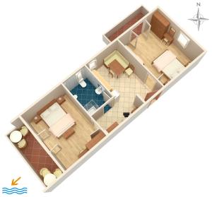 Půdorys ubytování Apartments and rooms by the sea Palit, Rab - 5044