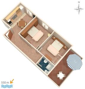 Půdorys ubytování Apartment Barbat 5070b