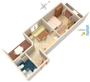 Plán poschodí v ubytovaní Apartments with parking spaces Sveti Anton, Krk - 5288