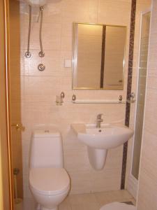 a bathroom with a toilet and a sink at Palastura Apartments in Ulcinj