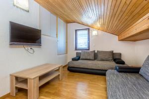 a living room with a couch and a tv at Apartments with a parking space Vantacici, Krk - 5313 in Malinska