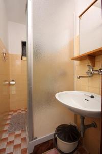 a bathroom with a sink and a shower at Apartments and rooms with parking space Punat, Krk - 5363 in Punat