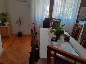 a dining room with a table with plants on it at Apartments with WiFi Selce, Crikvenica - 5498 in Selce