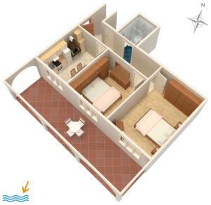 Načrt razporeditve prostorov v nastanitvi Apartments with a parking space Zavalatica, Korcula - 4453
