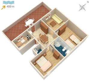 Půdorys ubytování Apartments and rooms with parking space Supetar, Brac - 5658