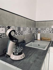 ครัวหรือมุมครัวของ Appartement Duplex La Cambu'z Le Portel Plage
