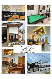 a collage of photos of a house with a pool table at Tagaytay Transient House, 4 bedrooms, billiard in Indang