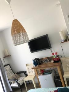 Televízia a/alebo spoločenská miestnosť v ubytovaní La Villa Préfaillaise