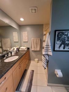 a bathroom with a sink and a counter top at Cape Coral Water Front Paradise in Cape Coral