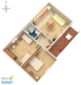 Plán poschodí v ubytovaní Apartments with a parking space Biograd na Moru, Biograd - 5899