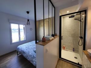 Łazienka w obiekcie Cottage chaleureux avec vue sur lac