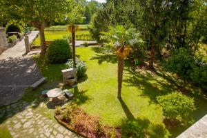 una vista aérea de un jardín con palmeras en Villa Moiacchina Luxury Home, en Bevera