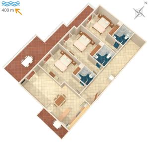 Plán poschodí v ubytovaní Apartments with a parking space Brela, Makarska - 6043
