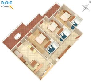 Plán poschodí v ubytovaní Apartments with a parking space Brela, Makarska - 6043